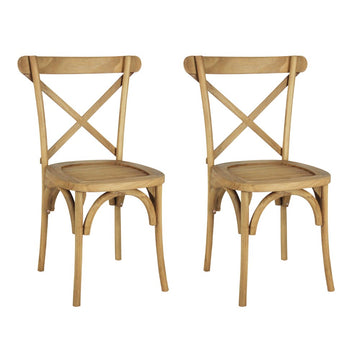 Annecy Classic Traditional X-Back Wood Indoor/Outdoor Dining Chair - JONATHAN Y